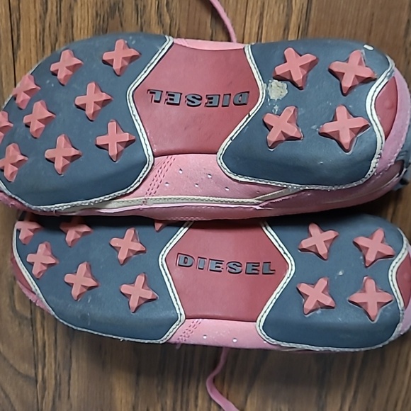 Vintage Y2K Diesel Women's Kimura Lace Up Leather Sneakers Pink Size 8 AWESOME! - Picture 4 of 8